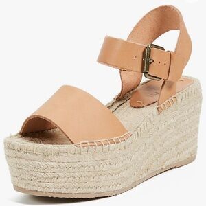 Soludos Tan Espadrille Wedge Shoes